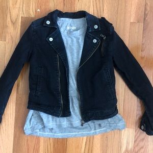 Hudson black Jean Jacket (& free shirt!)